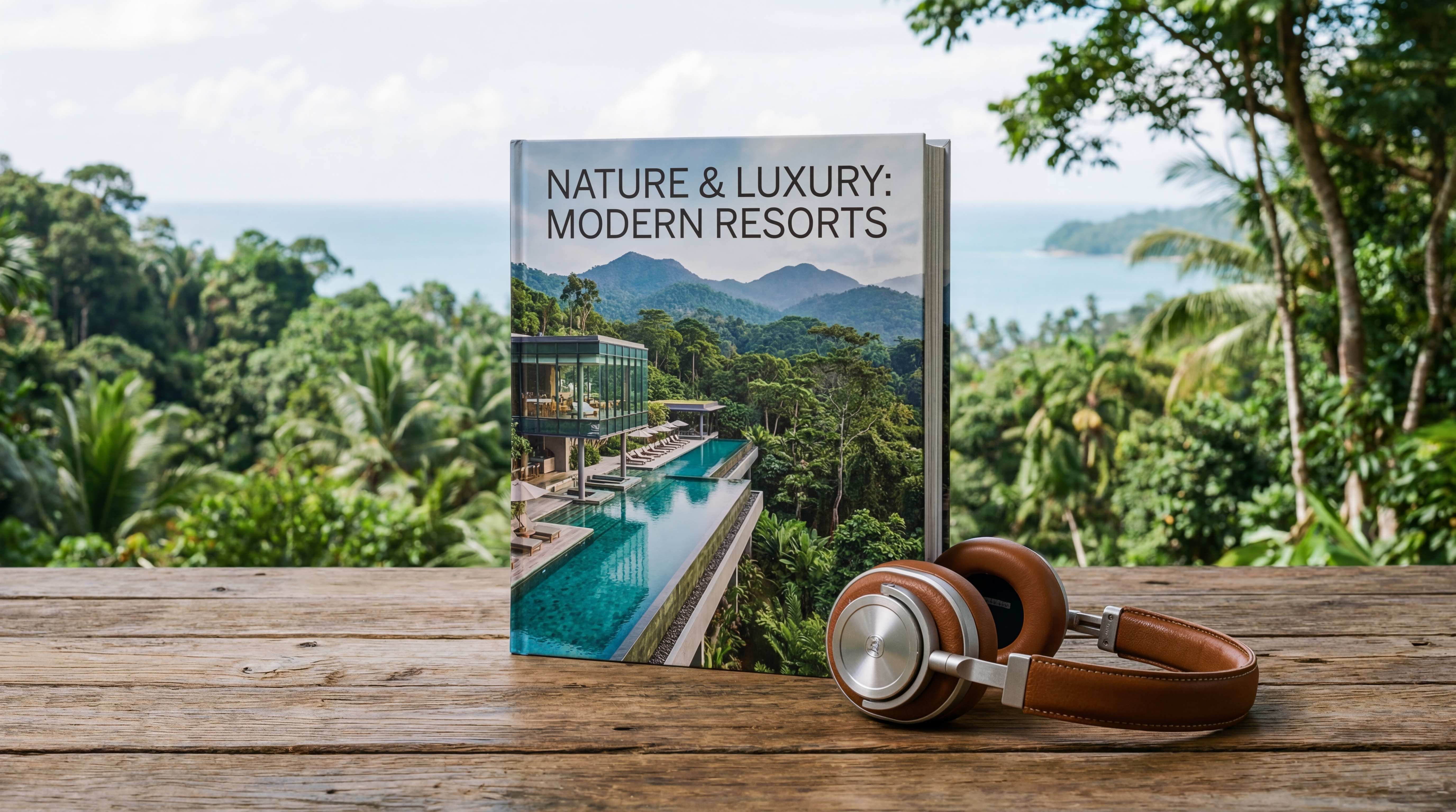 Book and headphones representing LaunchReady audiobook and video teaser creation service