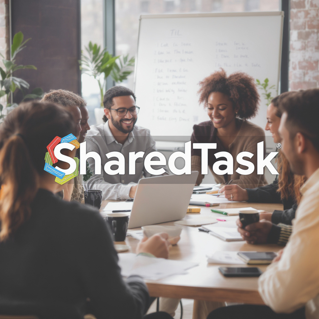 SharedTask promotional video showing team collaboration and project management